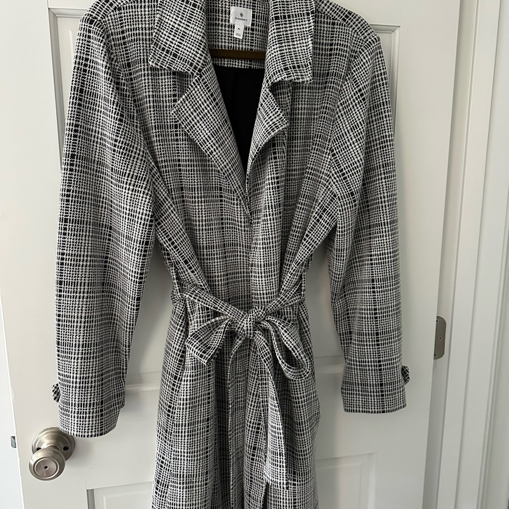 Dressbarn Monochrome Checkered Coat